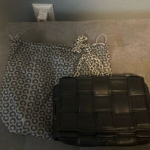 GREY LABEL NWT BLACK CHAIN SHOULDERBAG BLACK PURSE SATCHEL CLUTCH HANDBAG